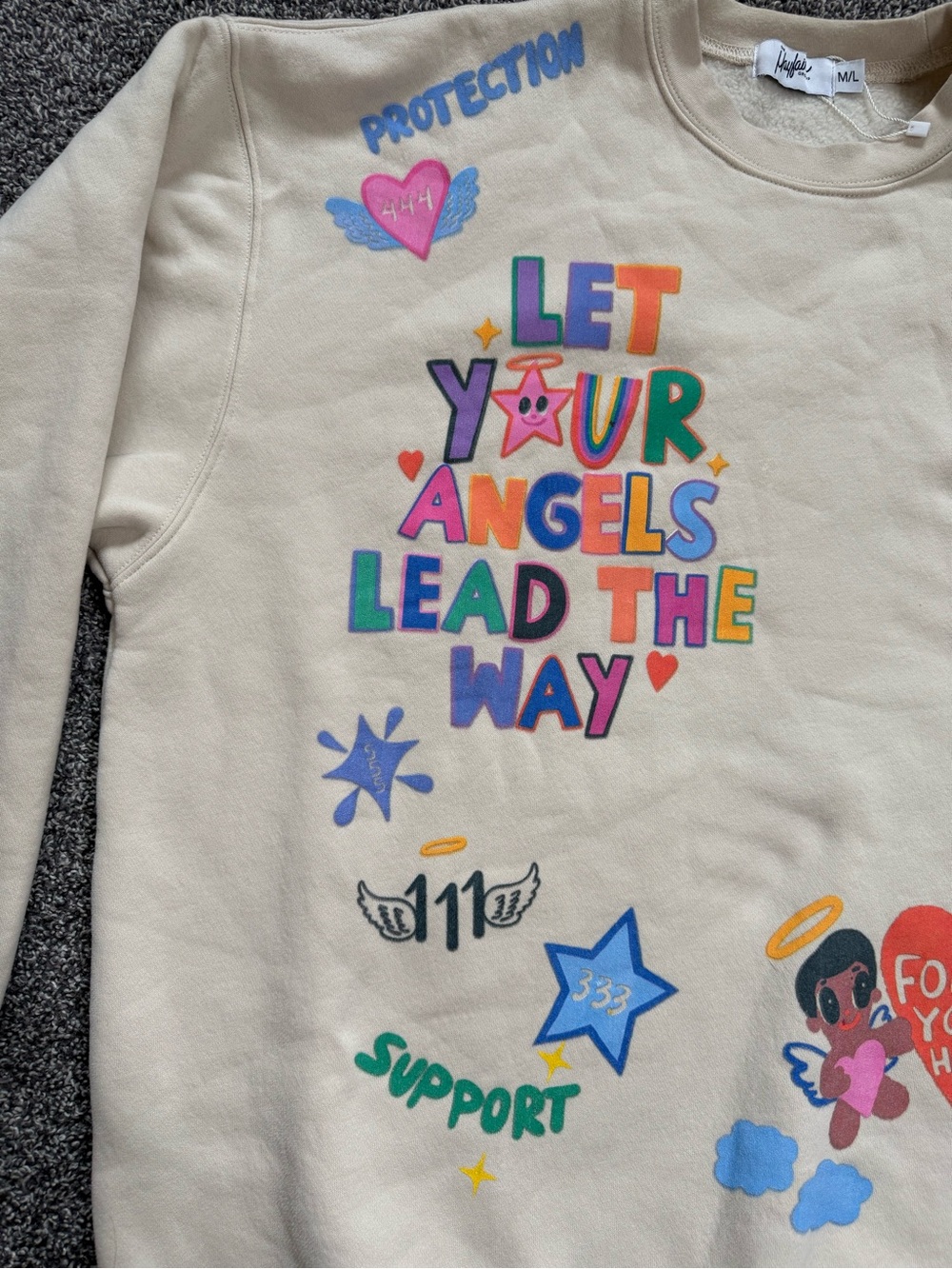 The Mayfair Group Angels All Around You Crewneck M/L sweatshirt ISCREAMCOLOUR - Picture 7 of 14